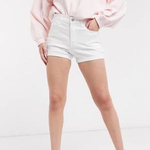 Hollister White High Waisted Shorts